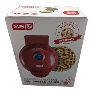Dash Gingerbread Man Mini Waffle Maker red 4 inch food